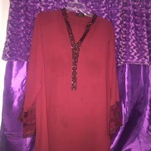 red pull on top, dry clean ONLY